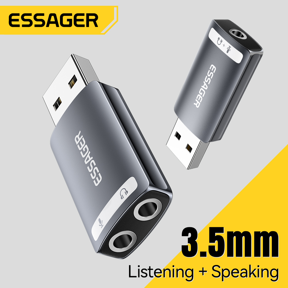 Usb Sound Card External - Essager USB carte son externe 3.5mm