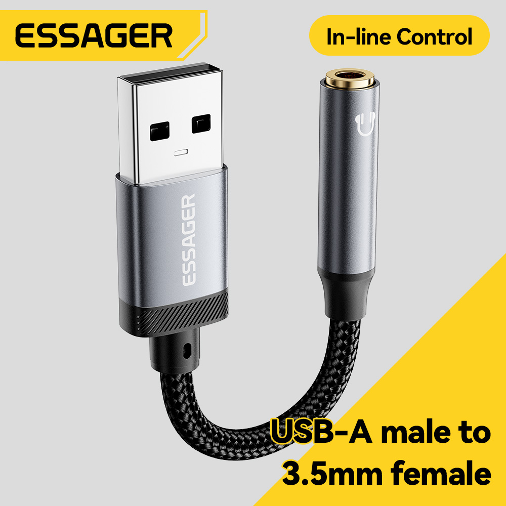 Usb Sound Card External - Câble audio USB vers 3,5 mm,