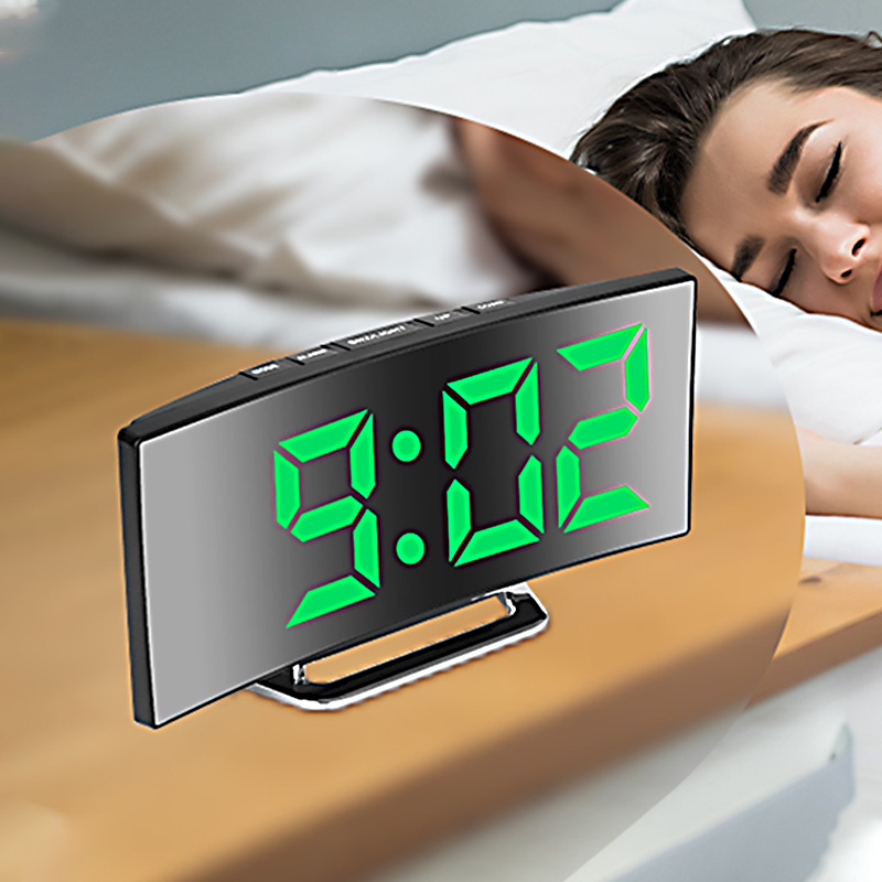 Electronic Gadgets For Home - Réveil numérique LED avec écran incurvé,