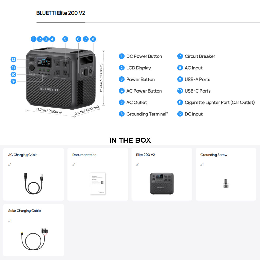 【Renew】BLUETTI Elite 200 V2 St - Solar Powered Charger avis et prix